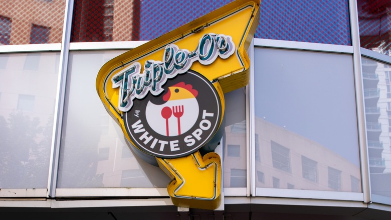 Sign hanging above Triple O's restaurant